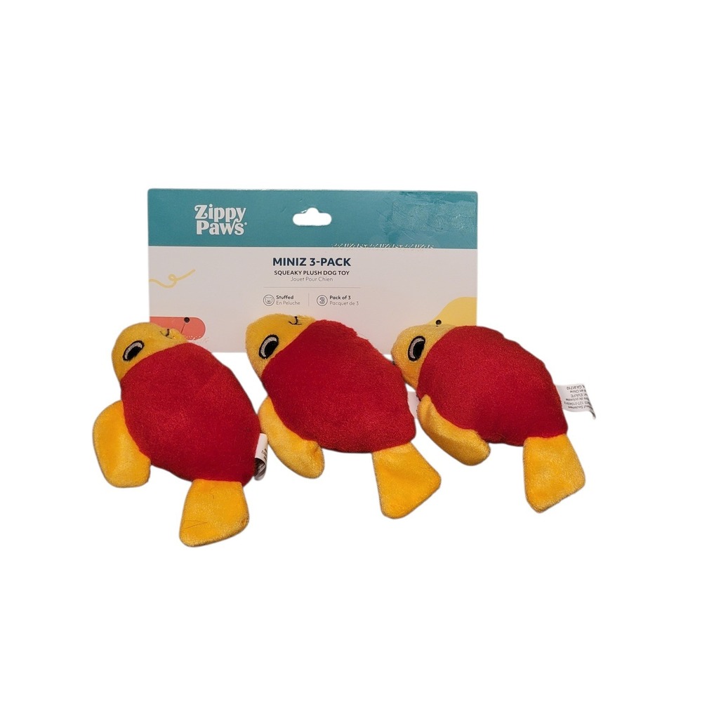 Zippy‎ Paws Miniz 3 Pack Squeaky Plush Dog Toy Fish